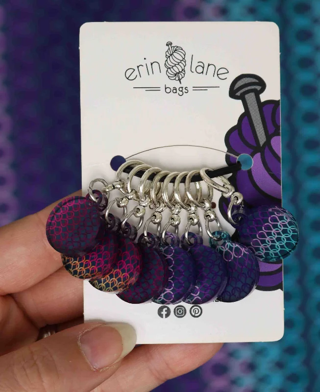 Trendy And Discounted Designer Handbags Knitting Stitch Marker Set in Garter Gradient Dusk Limited-Time Handbag Sale