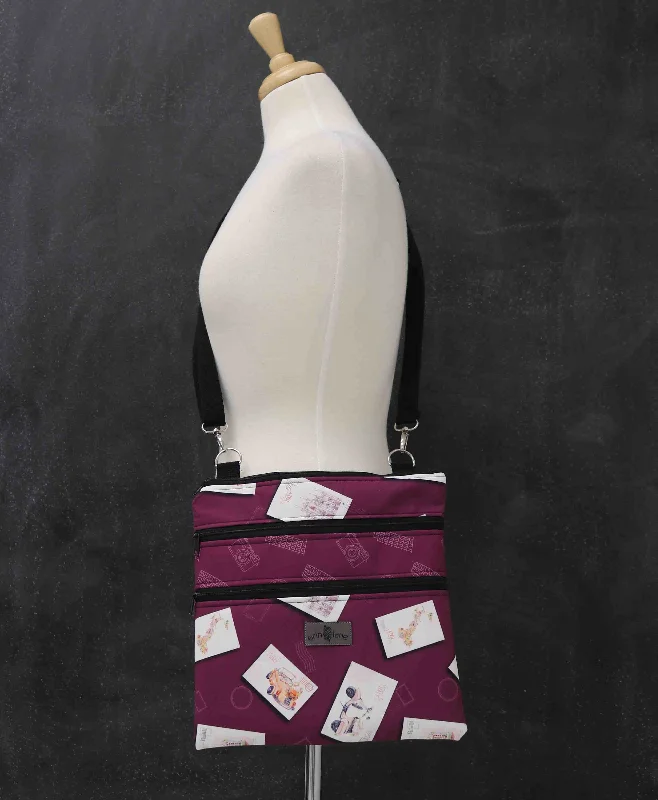 Stylish Statements Triple Zipper Crossbody Bag in Roman Holiday Luxury Totes At The Lowest Prices Of The Season
