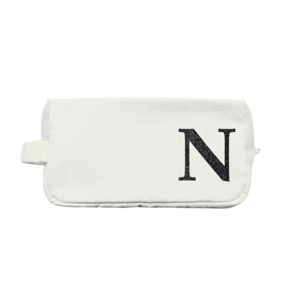 Designer-Inspired Bags At Budget-Friendly Prices Dopp Bag - Natural with Single Letter Monogram Elegant Purses, Shop & Save