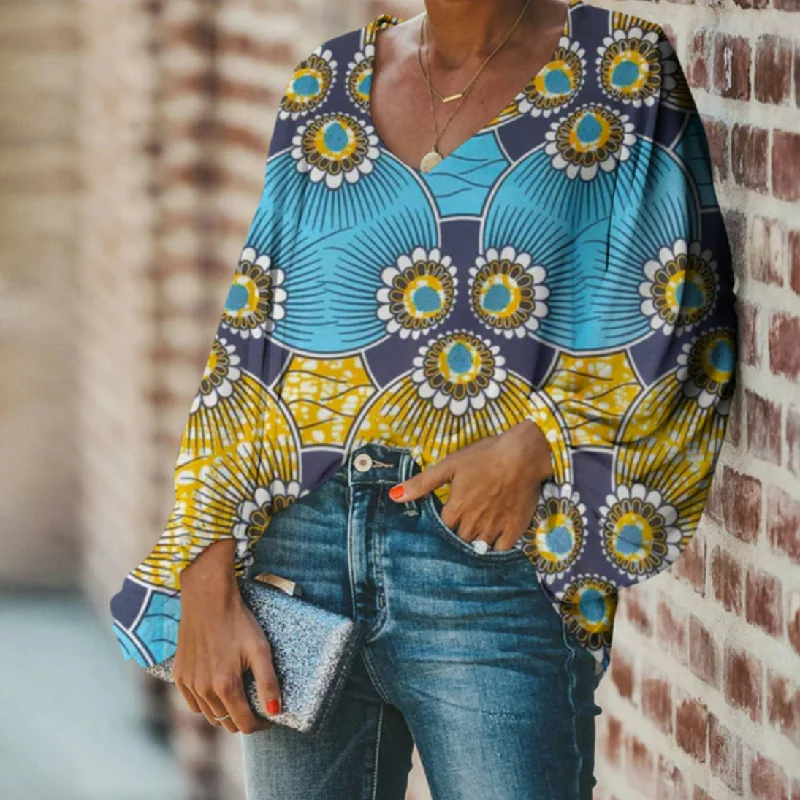 Limited Styles Ankara Pattern Chiffon Blouse (Blue-Yellow-White) Fashion-Forward Bags At Exclusive Promotional Prices Limited Styles Ankara Pattern Chiffon Blouse (Blue-Yellow-White) Fashion-Forward Bags At Exclusive Promotional Prices