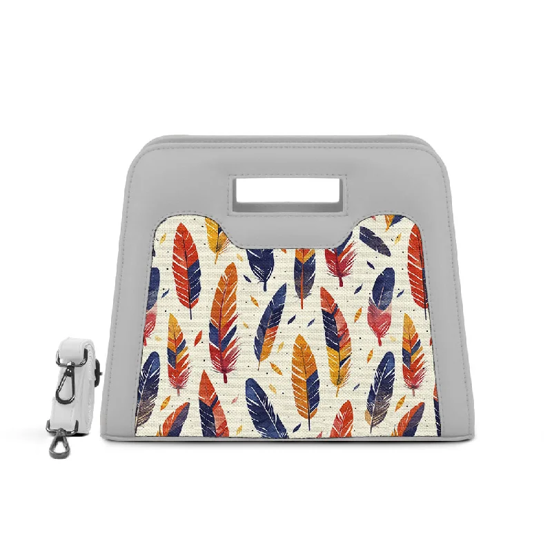 Bags For Sporty And Athletic Styles White Chic Peek Handbag Feathers Pattern Statement Bags, Shop Today