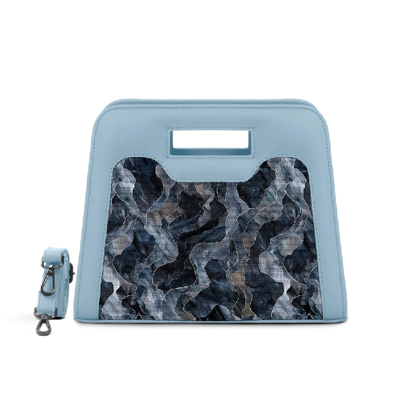 Must Haves Blue Chic Peek Handbag Dark Watercolor Trendy Handbags, Limited-Time Sale