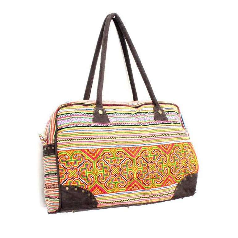 Ride The Style Wave Hmong Vintage Fabric Duffle Bag - Thailand Trendy Handbags At Limited-Time Discounts Ride The Style Wave Hmong Vintage Fabric Duffle Bag - Thailand Trendy Handbags At Limited-Time Discounts