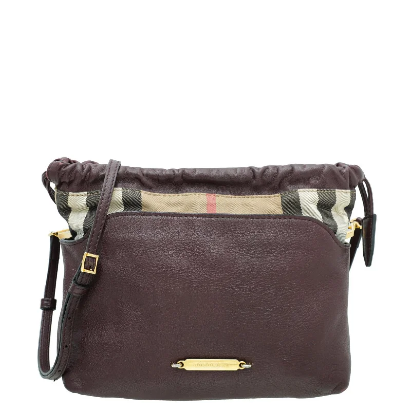 Get The Latest Trends Burberry Burgundy Bridle House Check Little Crush Crossbody Bag Best Bag Sale Of The Season