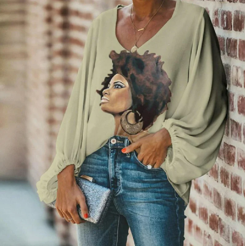 Effortless Style, Endless Impact Chiffon Graphic Blouse - Style C Trendy Purses At Exclusive Promotional Rates
