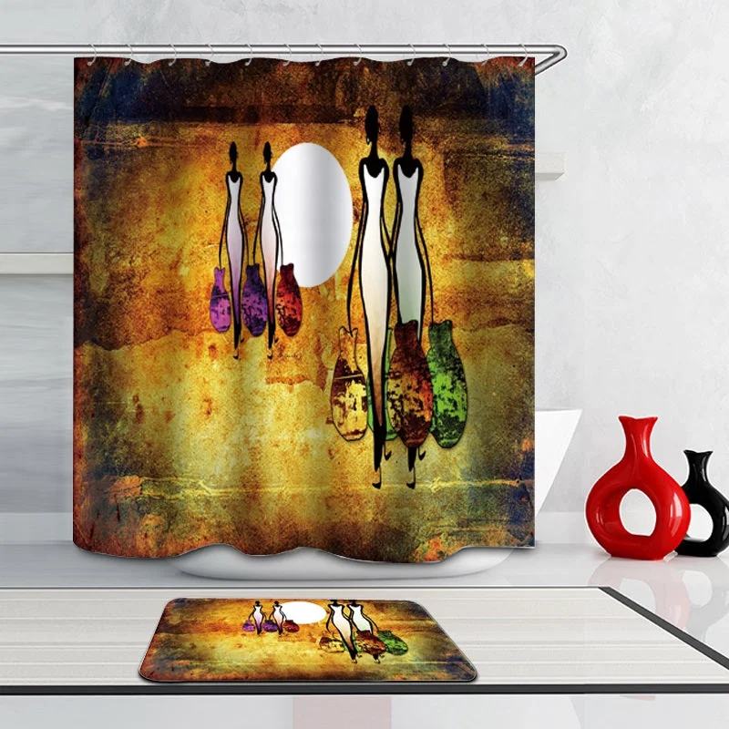 Easy Elegance Sales Water Bearers Shower Curtain and Mat Set Chic And Affordable Bags – Grab Yours Today