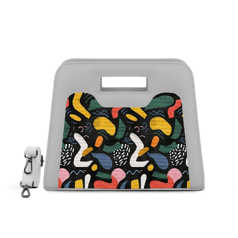 Inspired Bags For Modern Sophistication White Chic Peek Handbag Colorful Abstract Chic Crossbody Bags, Limited Offers