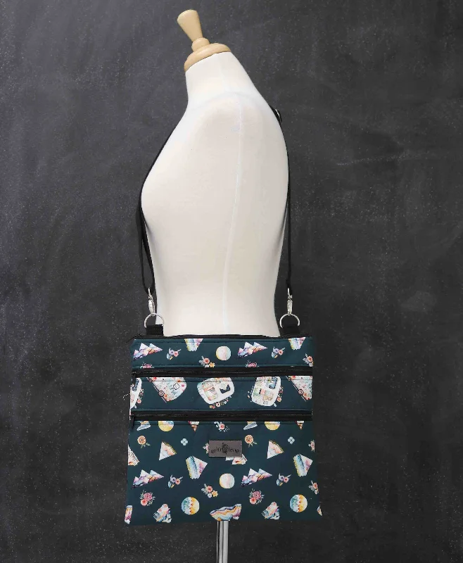 Fashion Sale Triple Zipper Crossbody Bag in Mountains are Calling Stylish Bags At Unbeatable Prices – Shop Now