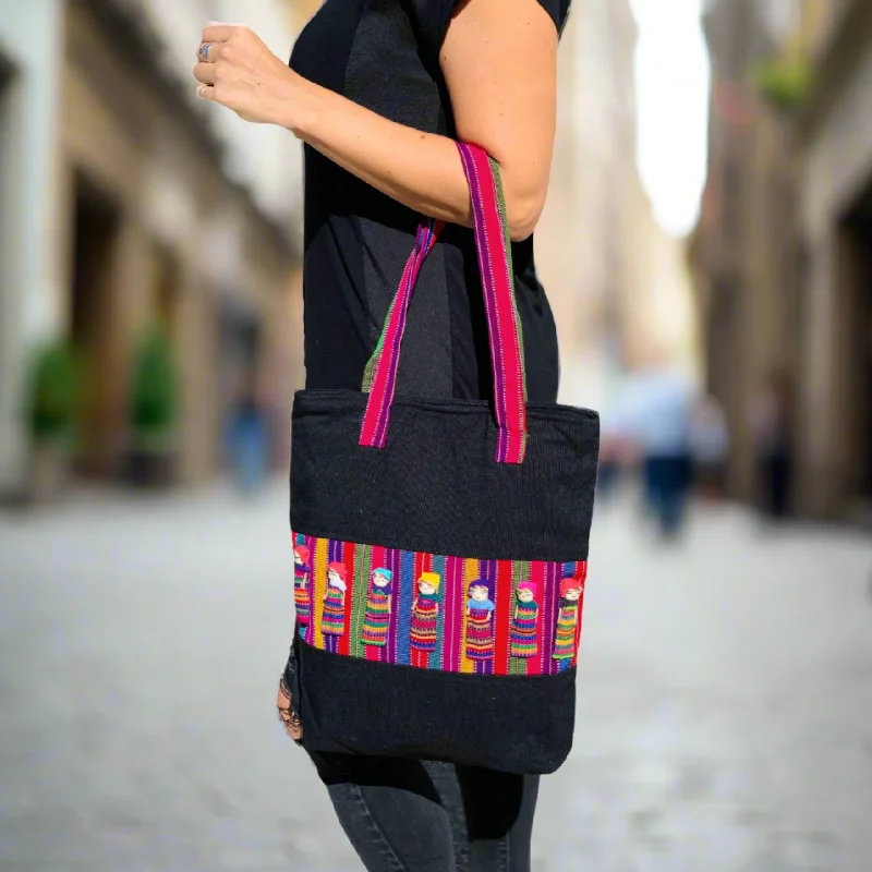 The Good Stuff Worry Doll Carry-All Woven Tote - Guatemala Statement Handbags At Unbeatable Discounts