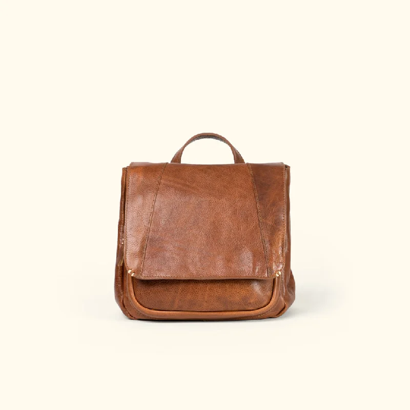 Walker Small Leather Backpack | Rustic Tan Timeless Bags, Flash Sale
