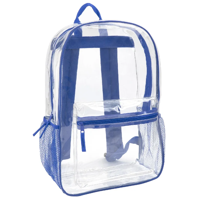 Wholesale Classic 17 Inch Clear Backpack - Blue