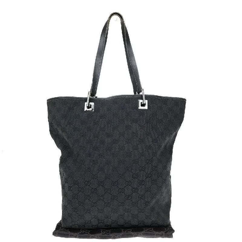 Gucci Gg Canvas Black Canvas Tote Bag (Pre-Owned)