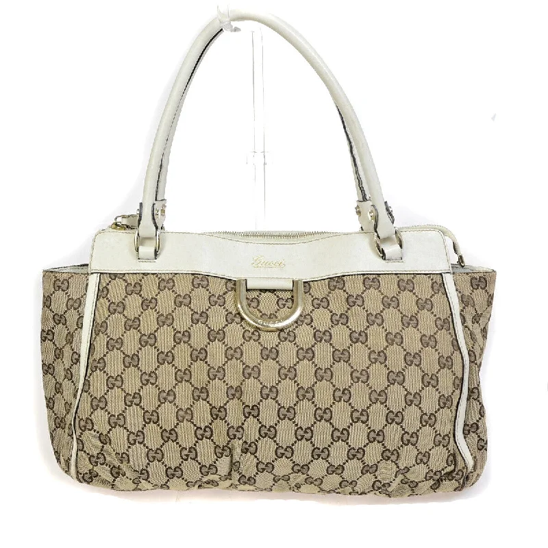 Gucci Abbey Beige Canvas Shopper Bag (Pre-Owned)