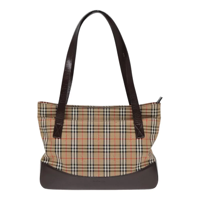 Burberry Nova Check Beige Canvas Tote Bag (Pre-Owned)