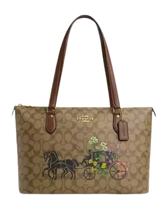 Stylish Deals Coach Gallery Tote In Signature Canvas With Floral Horse And Carriage The Perfect Bag Sale For A Seasonal Refresh Stylish Deals Coach Gallery Tote In Signature Canvas With Floral Horse And Carriage The Perfect Bag Sale For A Seasonal Refresh