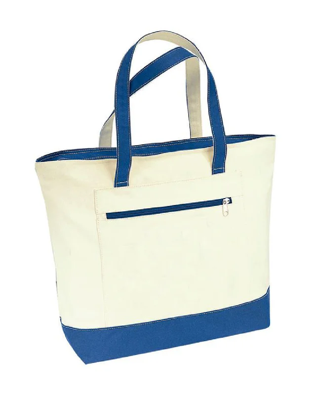 Heavy Canvas Zippered Tote Bags Two-Tone TG213