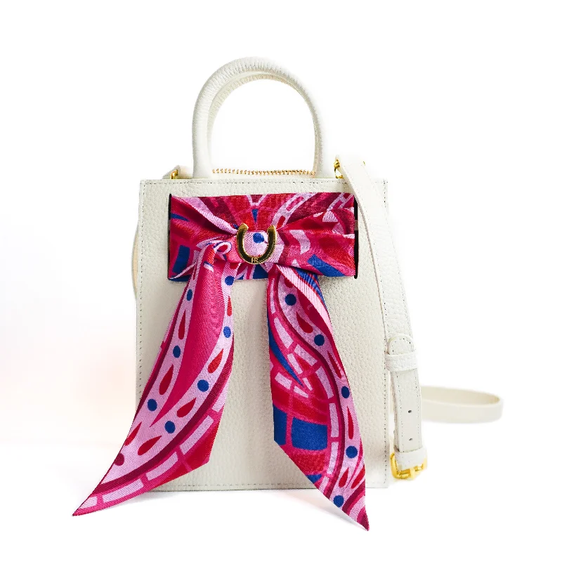 Leather Mini Calista + Fuscia Paisley Twilly Flash Sale On Designer Bags