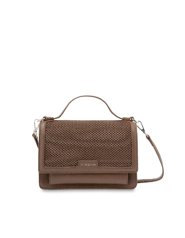 Mocha Layla Knitted Crossbody Bag- Walnut