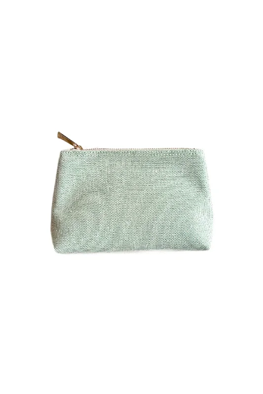 Small Grass Green Linen Make Up Bag