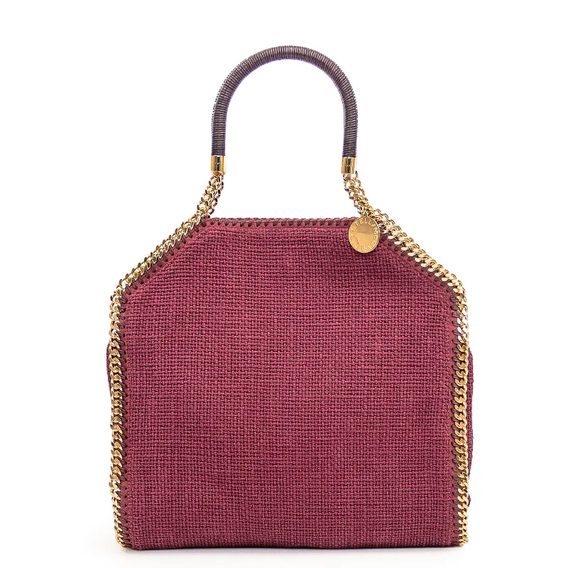 Falabella Large 3 Chain Tote Handle in Woven, Plum