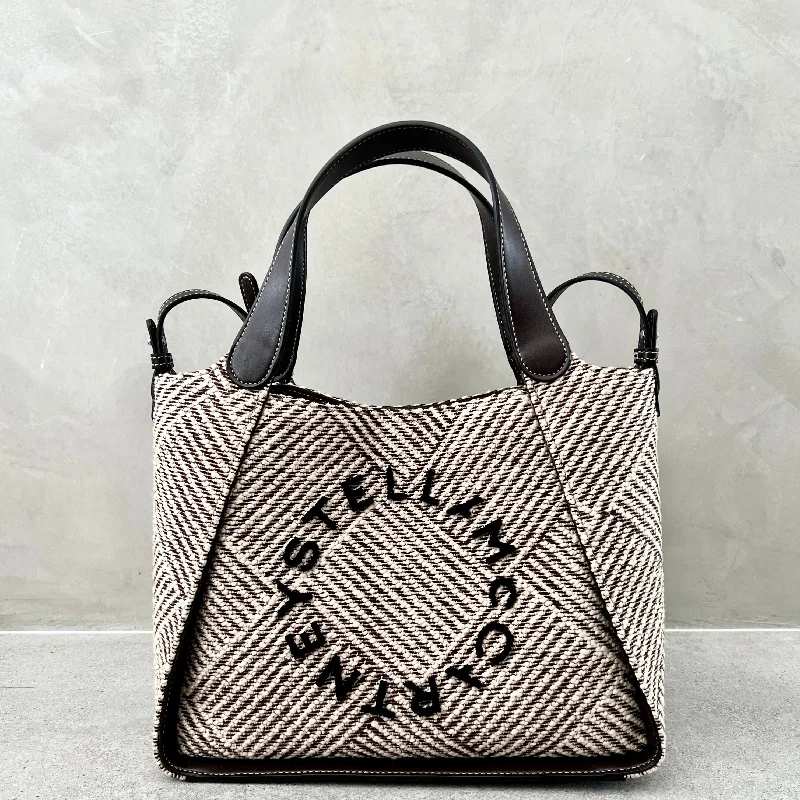 Stella Logo Tote C/B Embroidered Jacquard, Choc/Cream