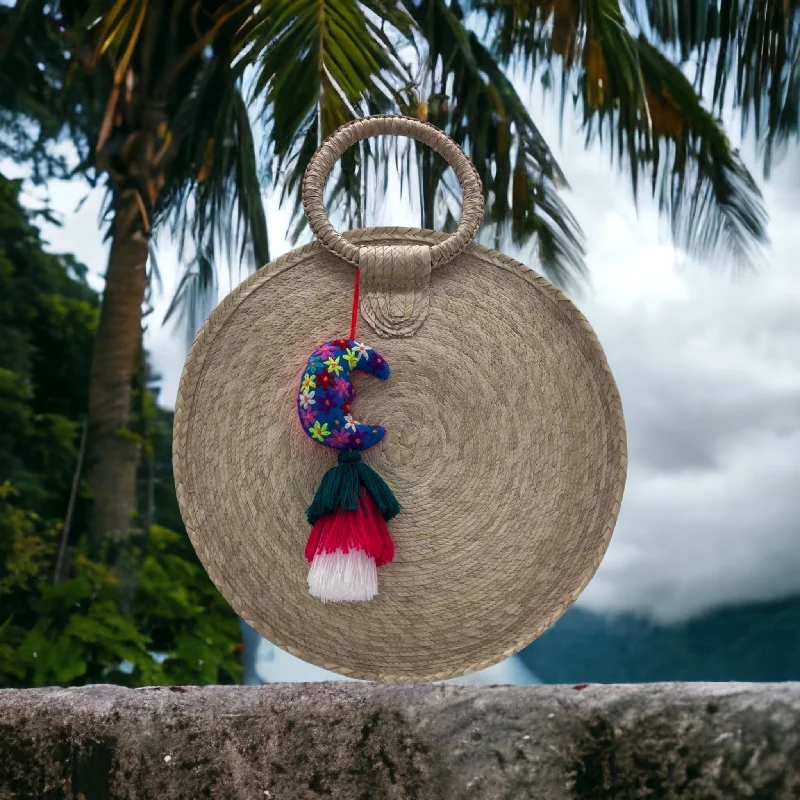 Woven Palm Disk Handbag