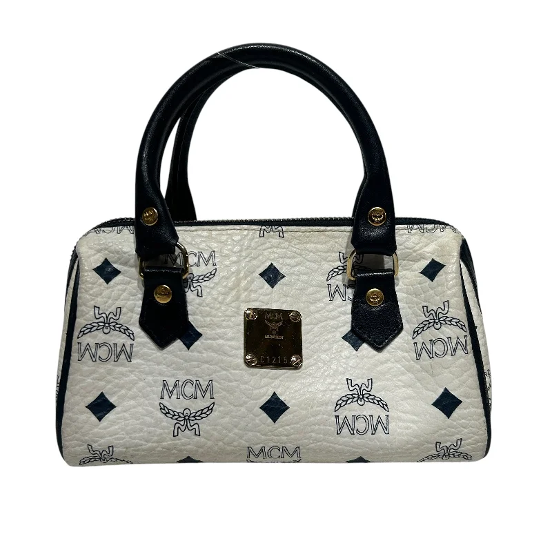 MCM/Cross Body Bag/OS/Monogram/Leather/WHT/Mini Boston Crossbody Bag