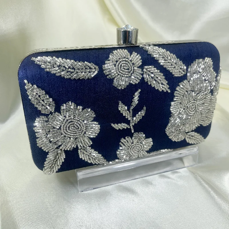 ALIA Clutch (Navy Blue) Designer Bags At Low Prices