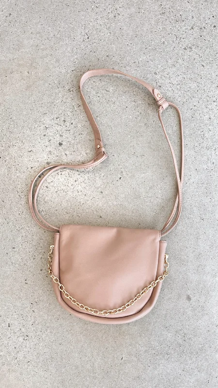 Brinley Gathered Top Crossbody Bag - Nude/Gold