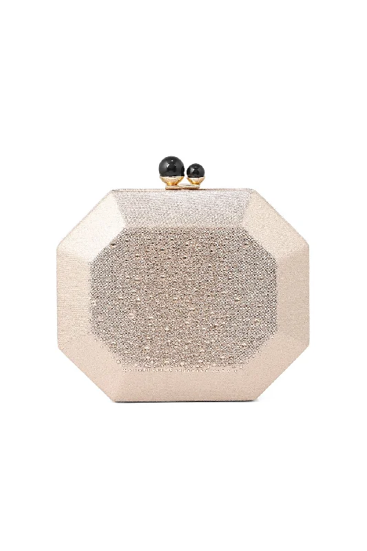 Fancy Clutch B21550-Champagne Trendy Handbags, Limited-Time Sale