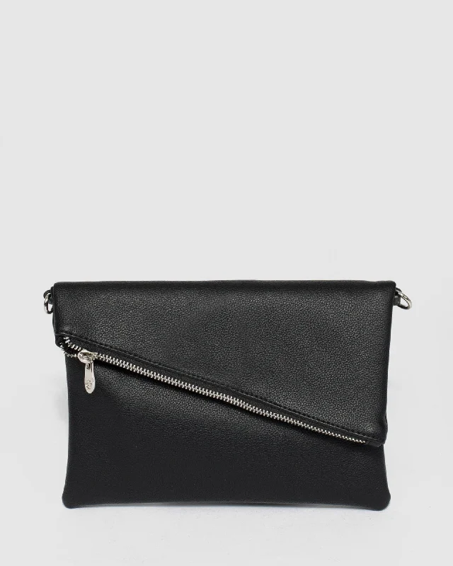 Black Gabi Foldover Clutch Bag Your Perfect Bag At The Perfect Price