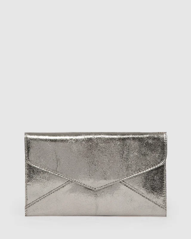 Gunmetal Kelly Envelope Clutch Bag Must-Have Bags, Big Discounts