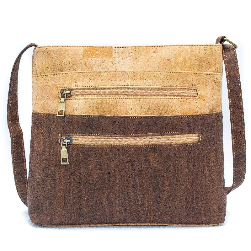 Natural&Brown cork zipper handbag crossbody lady bag BAGP-050-B