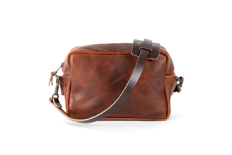 SARAH LEATHER CROSSBODY - LARGE - WHISKY BISON