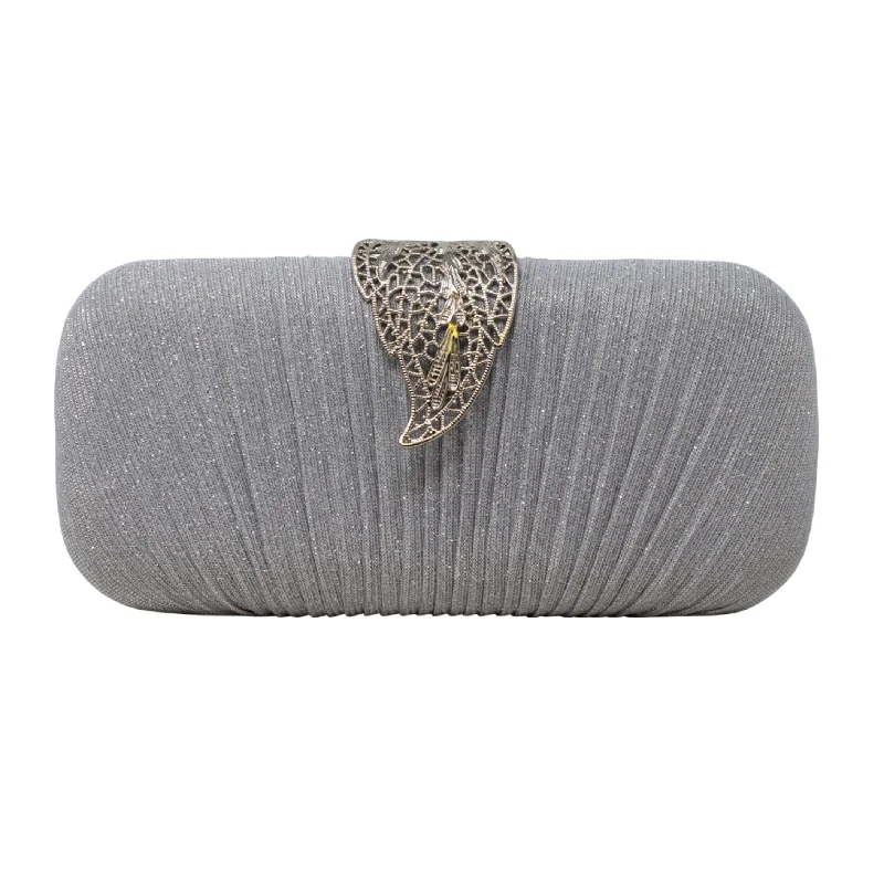 Sparkly Gold Leaf Shimmery Silver Clutch Fashion-Forward Bags At Exclusive Promotional Prices