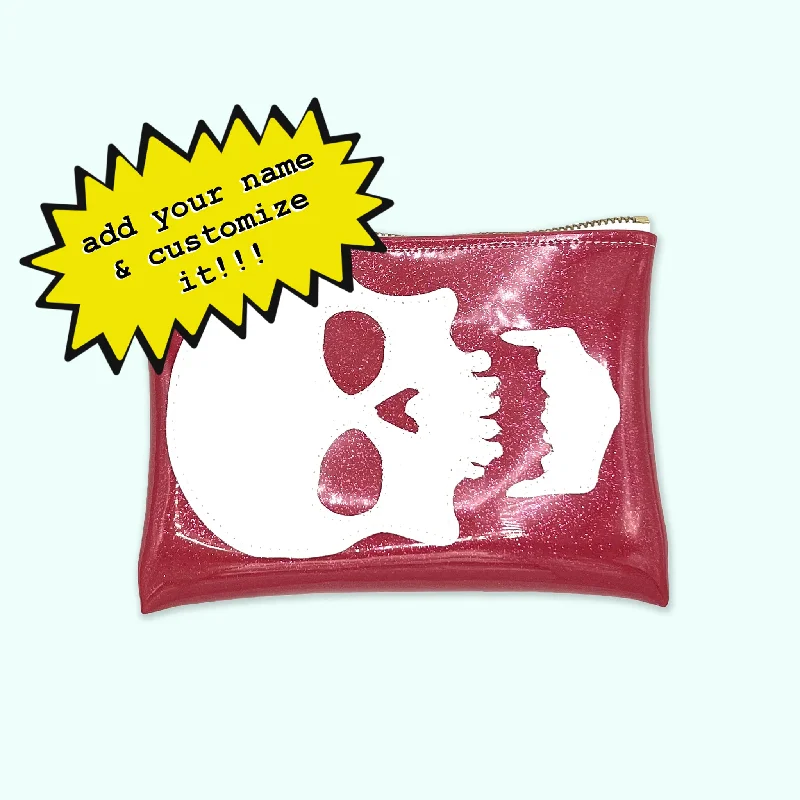 Spooky Skull Glitter Midi Clutch! Stylish Bags At Unbeatable Prices – Shop Now