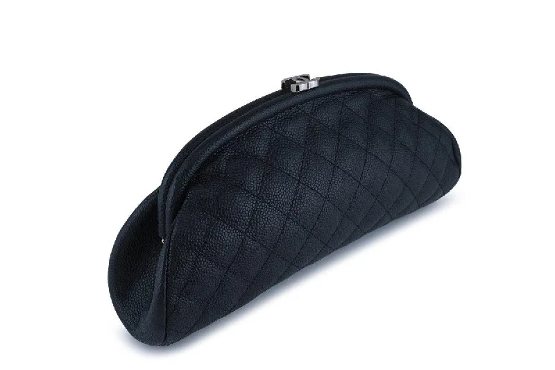 Chanel Black Caviar Timeless Quilted Clutch Bag