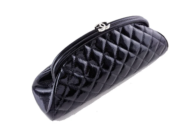 Chanel Black Timeless Quilted Kisslock Clutch Bag