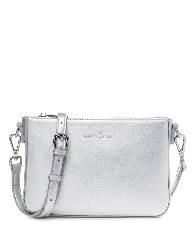 Ara Convertible Crossbody Clutch - Silver Metallic - [OUTLET FINAL SALE] Fashion Bags, Limited Offer