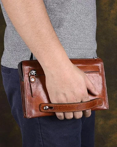 Handmade Brown Leather Mens Long Wallet Wristlet Wallet Brown Zipper Clutch Wallet for Men Everyday Elegance At Special Prices Handmade Brown Leather Mens Long Wallet Wristlet Wallet Brown Zipper Clutch Wallet for Men Everyday Elegance At Special Prices