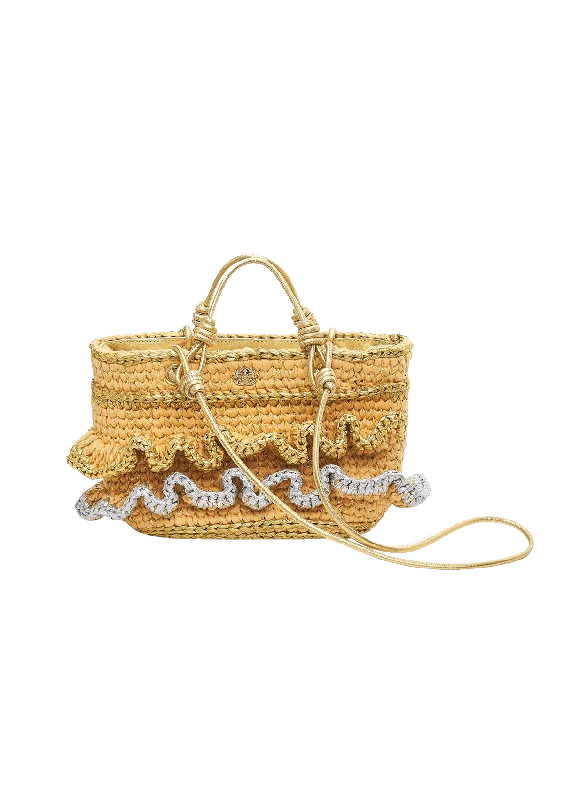 BOLSA PEPLUM BASKET EM PAPIER E COURO