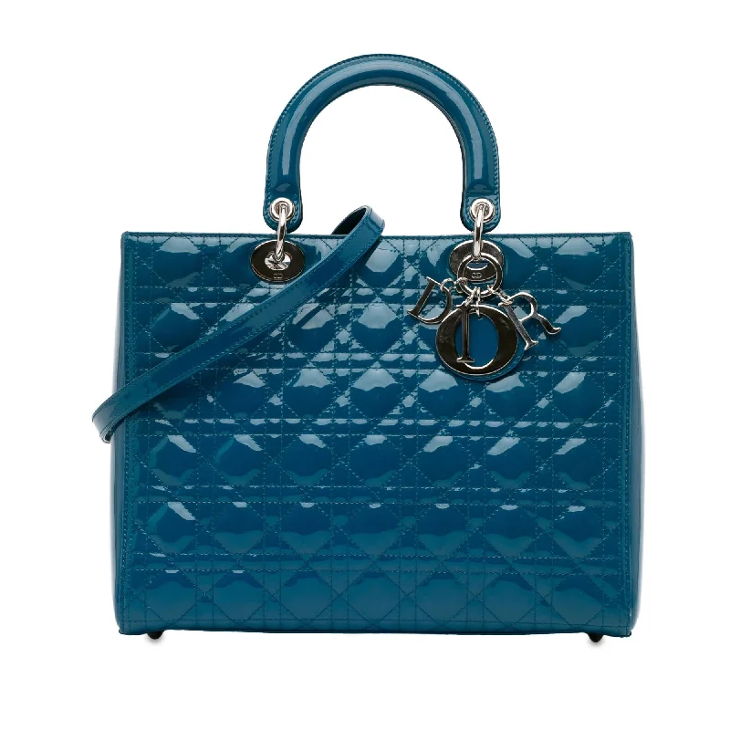 Dior Large Patent Cannage Lady Dior (SHG-BlMPBZ)