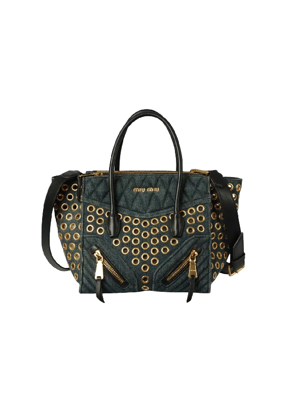 MATELASSE DENIM GROMMET BIKER Limited-Stock Bag Clearance – Grab Your Favorite Now